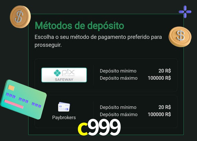 O cassino c999 oferece uma grande variedade de métodos de pagamento